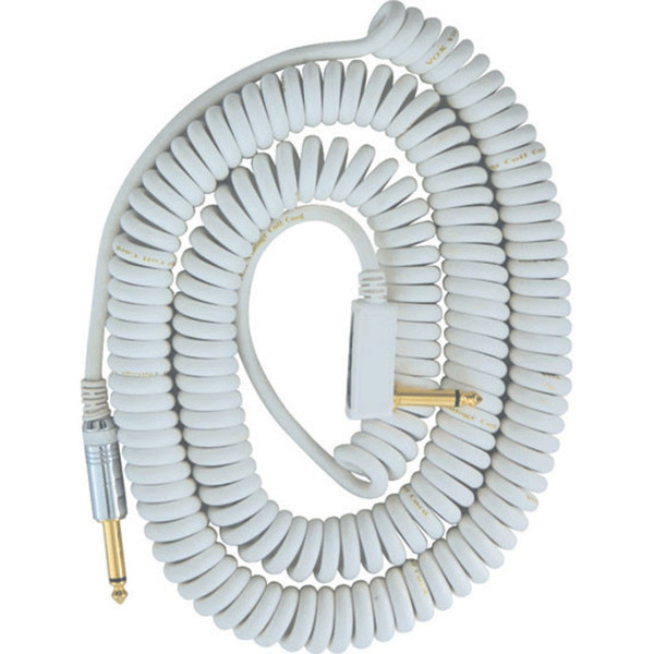 Vox VCC Vintage Coiled Cable, Quality 9m Cable and Mesh Bag, White