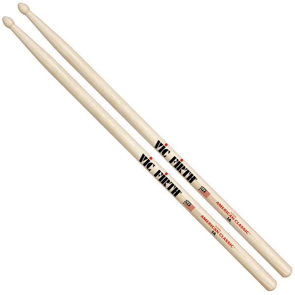 Vic Firth American Classic 1A Hickory Drumsticks, Wood Tip