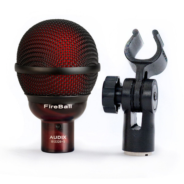 Audix Fireball Dynamic Cardioid Ultra Small Microphone - Front with Clip