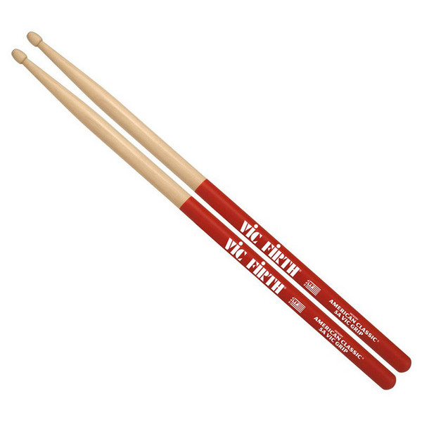 Vic Firth American Classic Rock Drum Sticks, Wood Tip with Vic Grip