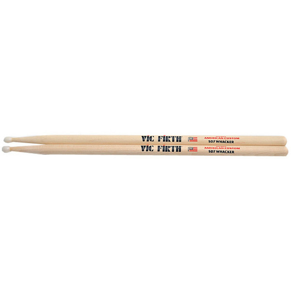 Vic Firth American Custom SD7 Whacker Drum Sticks, Nylon Tip
