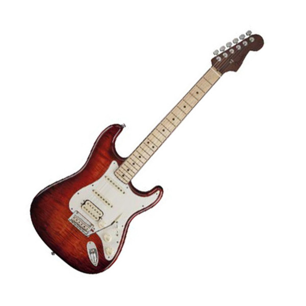 Fender Select Stratocaster HSS Exotic Stained Flame, Bing Cherry