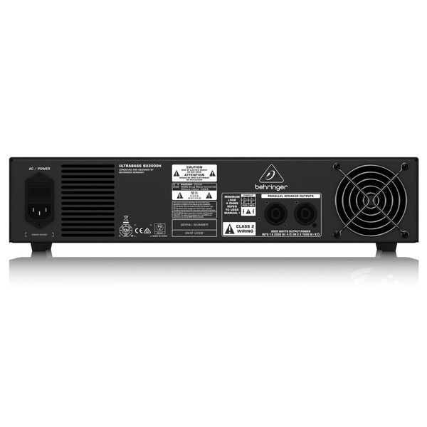 Behringer BX2000H Bass Amplifier, Rear