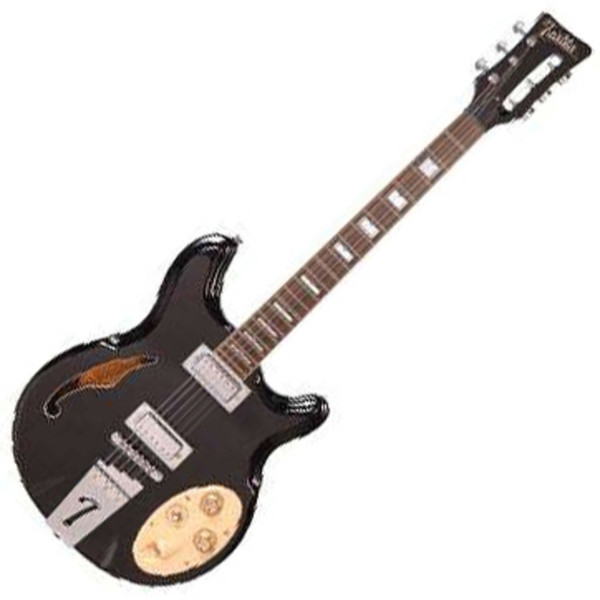 DISC Italia Rimini 6 Semi Acoustic Guitar, Black at Gear4music