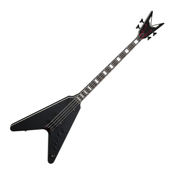 Dean V Stealth Bass Guitar, Black Satin