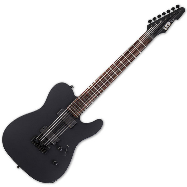 ESP LTD TE-407 7 String Electric Guitar, Black Satin