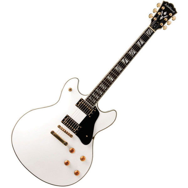 Washburn HB45 Hollow Body Electric Guitar, White