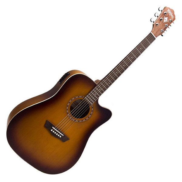 Washburn WD7SCE Dreadnought Acoustic, Antique Tobacco Burst
