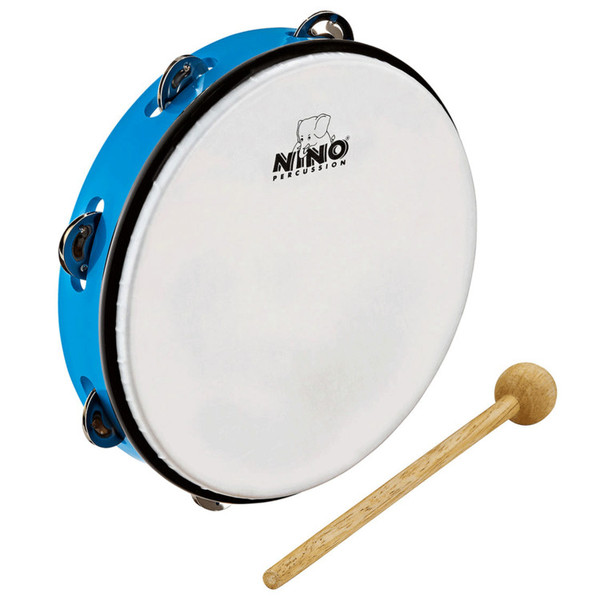 Meinl NINO24SB Percussion 10 inch ABS Tambourine, Sky-Blue