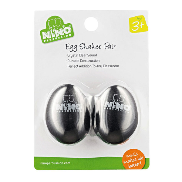 Meinl NINO540BK-2 Percussion Plastic Egg Shaker Pair, Black