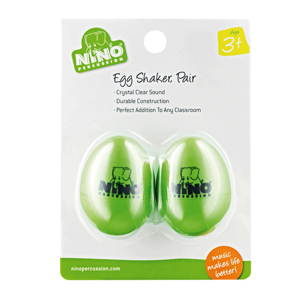Meinl NINO540GG-2 Percussion Plastic Egg Shaker Pair, Grass-Green