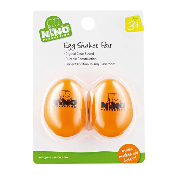 Meinl NINO540OR-2 Percussion Plastic Egg Shaker Pair, Orange