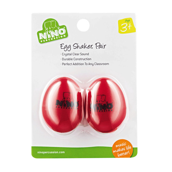 Meinl NINO540R-2 Percussion Plastic Egg Shaker Pair, Red
