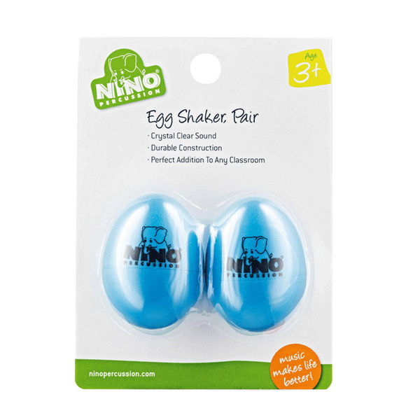 Meinl NINO540SB-2 Percussion Plastic Egg Shaker Pair, Sky Blue