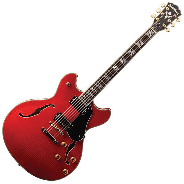 Washburn HB35 Hollow Body Series Guitar, Wine Red