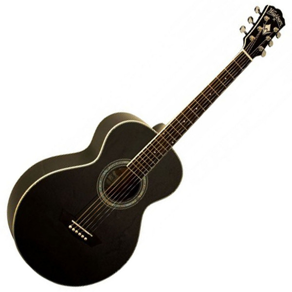 Washburn WMJ7S BM 7 Harvest Series Mini Jumbo Acoustic, Matte Black