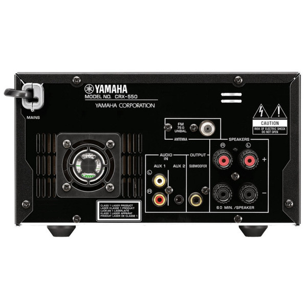 Yamaha CRX-550 Mini Sound System with iPod Dock, Black, Back