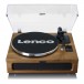 Lenco LS410 Turntable with Speakers, Walnut - Front Open