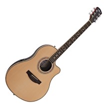 Roundback Electro Acoustic Guitar by Gear4music, Natural