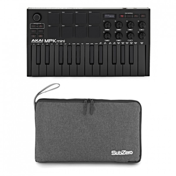 Akai Professional MPK Mini MK3 MIDI Keyboard, Black with Subzero Bag