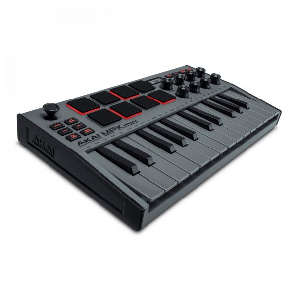 AKAI PROFESSIONAL MPK mini mk3 MIDIキーボード Akai Professional MPK Mini MK3 MIDI Keyboard, Grey z torbą