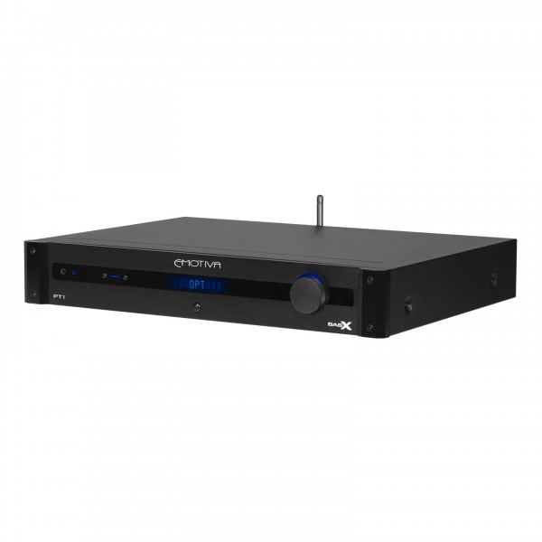 Emotiva BasX PT1 Stereo Preamplifier/DAC/Tuner Front Angle