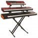 Quiklok QL723 Double Braced Triple Tier Keyboard Stand - With Synths