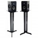 Quiklok BS536 Near Field Monitor Stand 36”, Pair - Angled, with Speakers