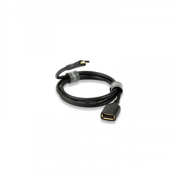 QED Connect USB C(M)-A(F), 0.15m Wrapped