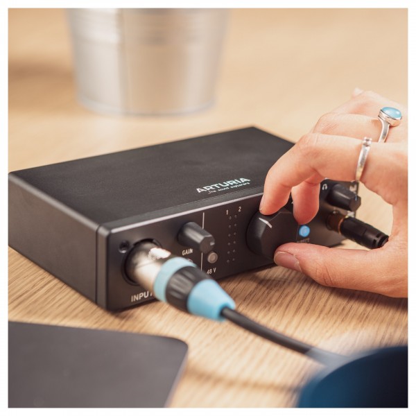 Arturia MiniFuse 1 USB Audio Interface, Black - Close up lifestyle