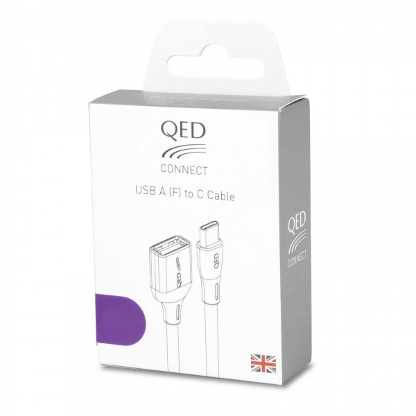 QED Connect USB C(M)-A(F), 0.75m Box