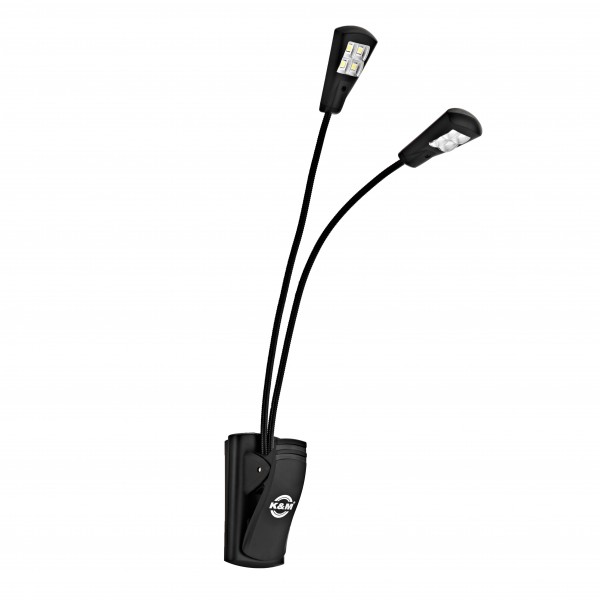K&M 12246 Dual Music Stand Flexlight, Quad LED