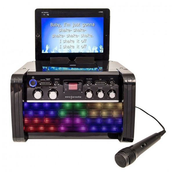 Easy Karaoke Bluetooth Karaoke System with LED Effects & 1 Microphone - front