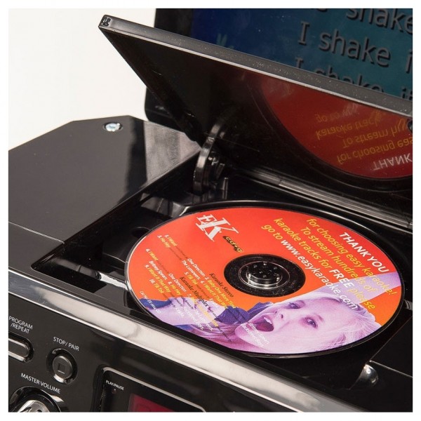 Easy Karaoke Bluetooth Karaoke System with LED Effects & 1 Microphone - disc