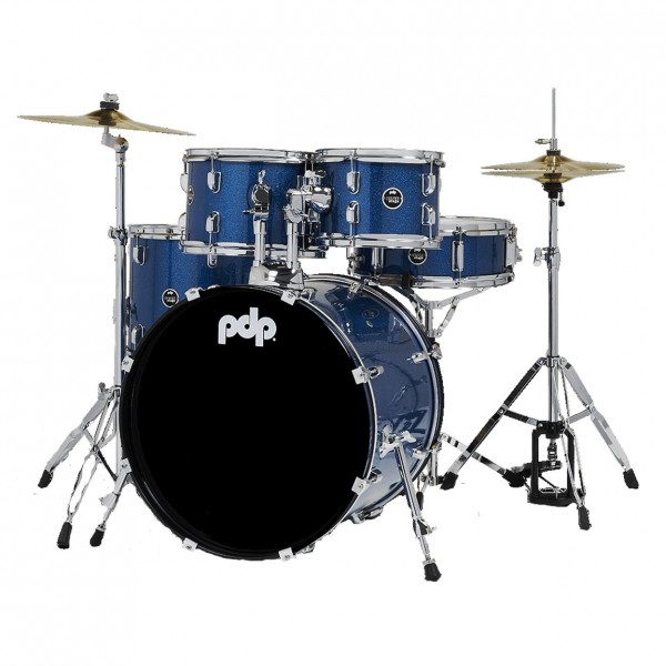 PDP Center Stage 5pc Complete Kit, Royal Blue Sparkle - Side