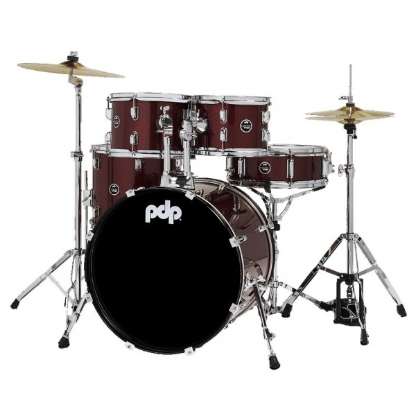 PDP Center Stage 5pc Complete Kit, Ruby Red Sparkle - Side
