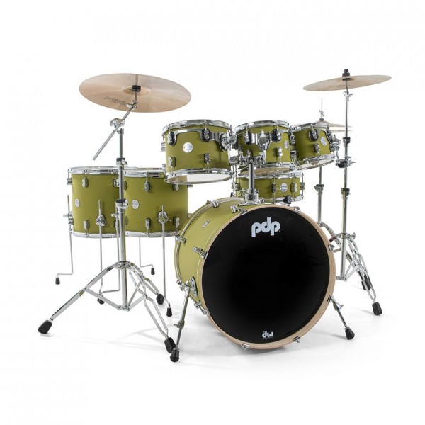 PDP Concept Maple 22'' 7pc Shell Pack w/ Hardware, Satin Olive 