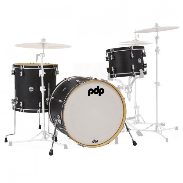 PDP Concept Classic 24'' 3pc Shell Pack w/Walnut Hoops, Ebony Stain