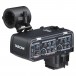 Tascam CA-XLR2d-C XLR Microphone Adapter, Canon Kit - Angled