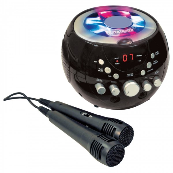 Mr Entertainer CDG Boombox Karaoke Machine with Bluetooth Lights - Boombox and Microphones