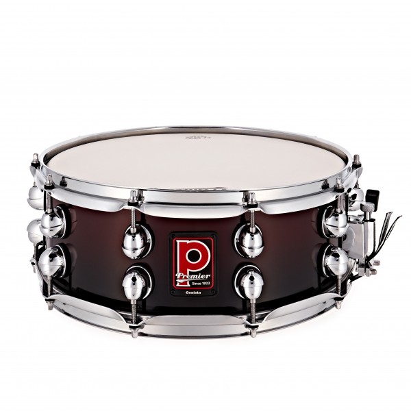 Premier Genista 14” x 5.5” Maple Snare Drum, Cherry Fade
