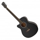 Single Cutaway Left Handed Acoustic Guitar by Gear4music, Black