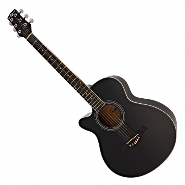 Student Left Handed Acoustic Guitar by Gear4music, Black