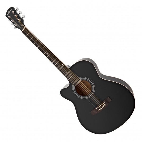 Student Left Handed Acoustic Guitar by Gear4music, Black