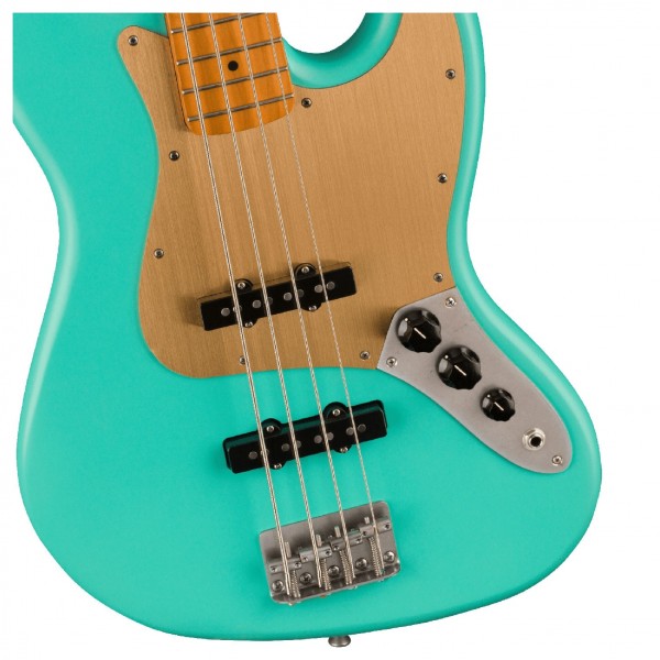 Squier 40th Anniversary Jazz Bass, Satin Seafoam Green - close up