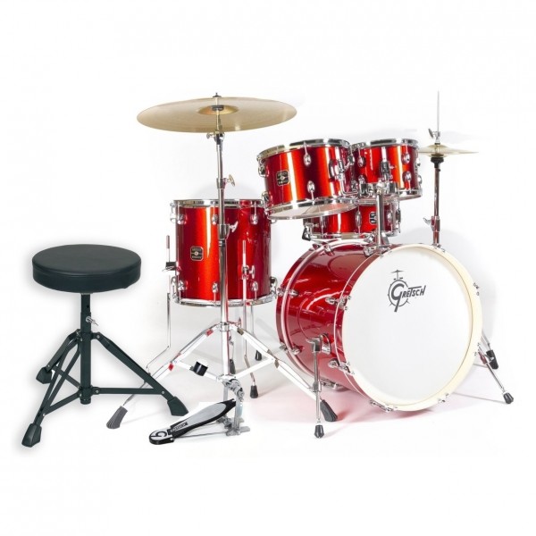 Gretsch Energy 20'' 5pc Drum Kit w/Hardware & Cymbals, Wine Red
