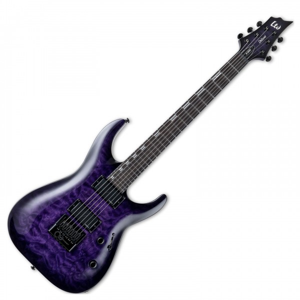 ESP LTD H-1000 Evertune QM, See Thru Purple SB