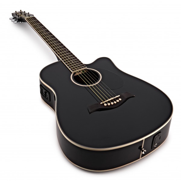 3/4 Size Electro-Acoustic Travel Guitar + 15W Amp Pack, Black