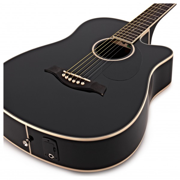 3/4 Size Electro-Acoustic Travel Guitar + 15W Amp Pack, Black