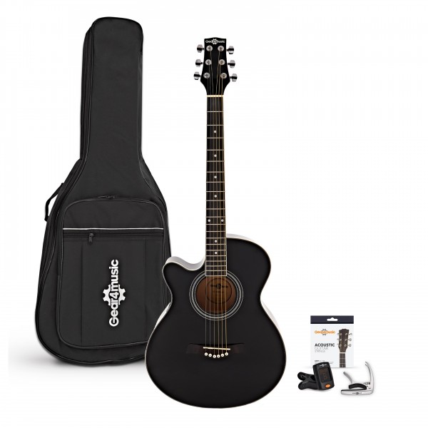 Auditorium Left-Handed Acoustic Pack by Gear4music, Black